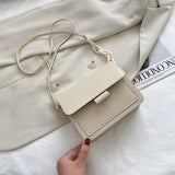 Retro Mini Crossbody Bag Lightweight Leather Messenger Flap Shoulder Purse