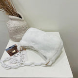 Soft Plush Shoulder Bag Small Underarm Bag Female Chain Handle