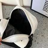Women Corduroy Messenger Bag Black/White Casual Style Shoulder Bag