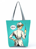 Classic Nurse Shoulder Bag Zipper Tote Big Capacity Portable Lunch Box Bag