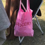 Rose Pink Women Canvas Shoulder Bag Eco Reusable Ladies Daily Shopping Bags
