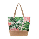 Big Size Flower Printing Canvas Shoulder Bag