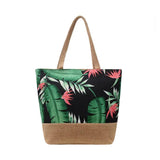 Big Size Flower Printing Canvas Shoulder Bag