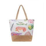 Big Size Flower Printing Canvas Shoulder Bag