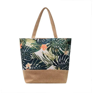 Big Size Flower Printing Canvas Shoulder Bag