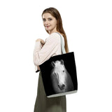 Elk Horse Animal Print Tote Bag Eco Friendly High Capacity Handbag