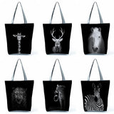 Elk Horse Animal Print Tote Bag Eco Friendly High Capacity Handbag