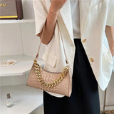 Crocodile Pattern Shoulder Bag Retro Style Chain Lady's Underarm Bag
