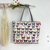 London Books Print Canvas Shoulder Bag for Women