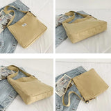 Retro Corduroy Handbag One Shoulder Large Capacity Casual Messenger Bag