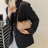 Retro Contrast Handbag Underarm Bag for Women