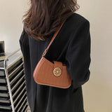 Retro Contrast Handbag Underarm Bag for Women