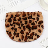 Leopard Pattern Handbags Fluffy Plush Shoulder Bags Vintage Messenger Bag