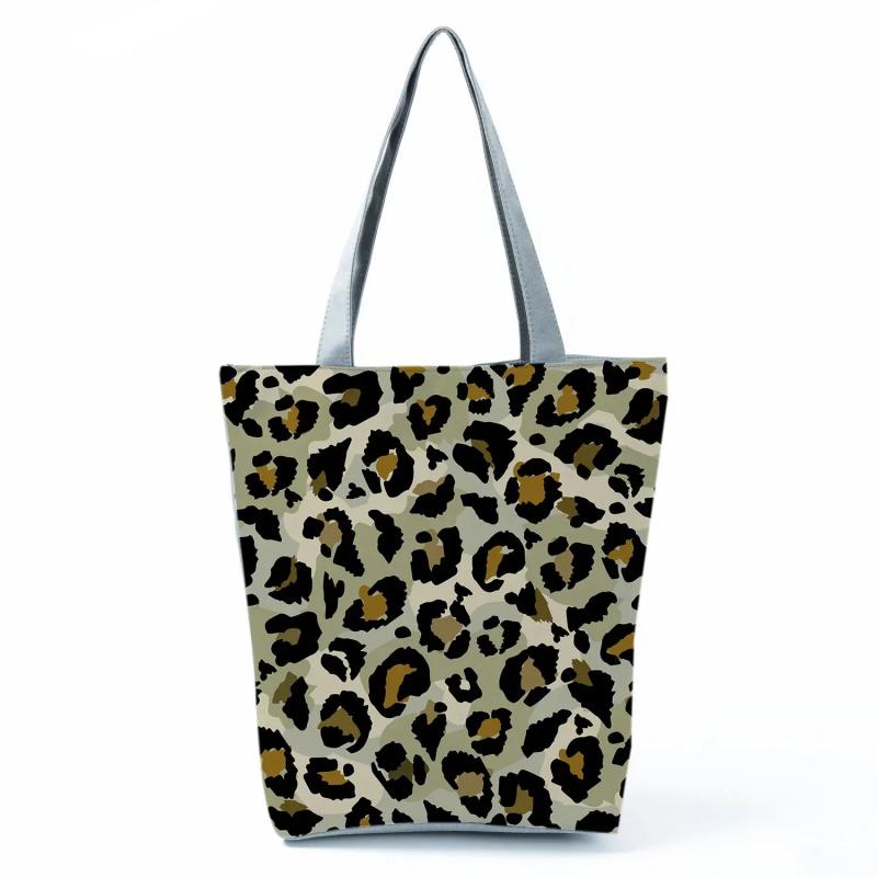 Leopard Print Shoulder Bag, Casual Tote Handbag