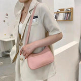 Shoulder Underarm Bag Casual Women Handbags Solid PU Leather