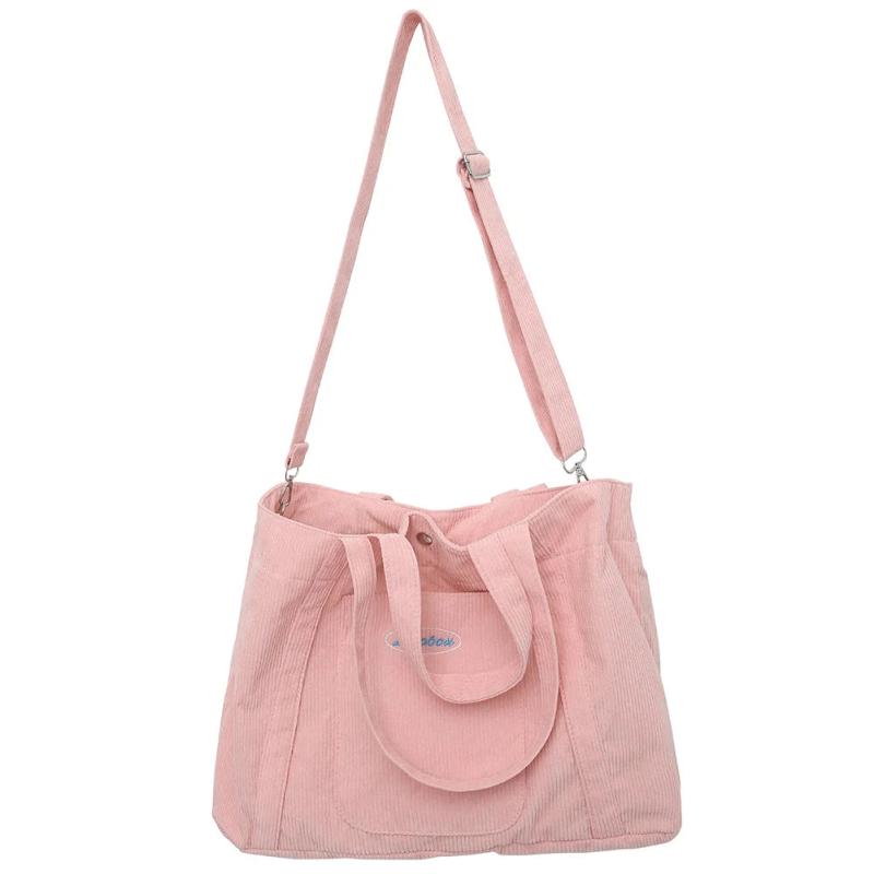 Corduroy Women Handbags Casual Large Capacity Ladies Crossbody Bag