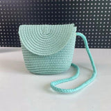 Kids Straw One Shoulder Bag Retro Crossbody Zero Wallet Travel Bag