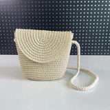 Kids Straw One Shoulder Bag Retro Crossbody Zero Wallet Travel Bag