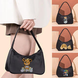 Little Bear Print Mini Shoulder Bag Woman Handbag Underarm Tote Clutch Pouch