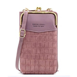Crocodile Pattern Stitch Mini Bag Multifunctional Zipper Bag