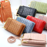 Crocodile Pattern Stitch Mini Bag Multifunctional Zipper Bag