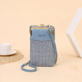 Crocodile Pattern Stitch Mini Bag Multifunctional Zipper Bag