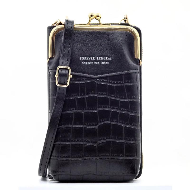 Crocodile Pattern Stitch Mini Bag Multifunctional Zipper Bag