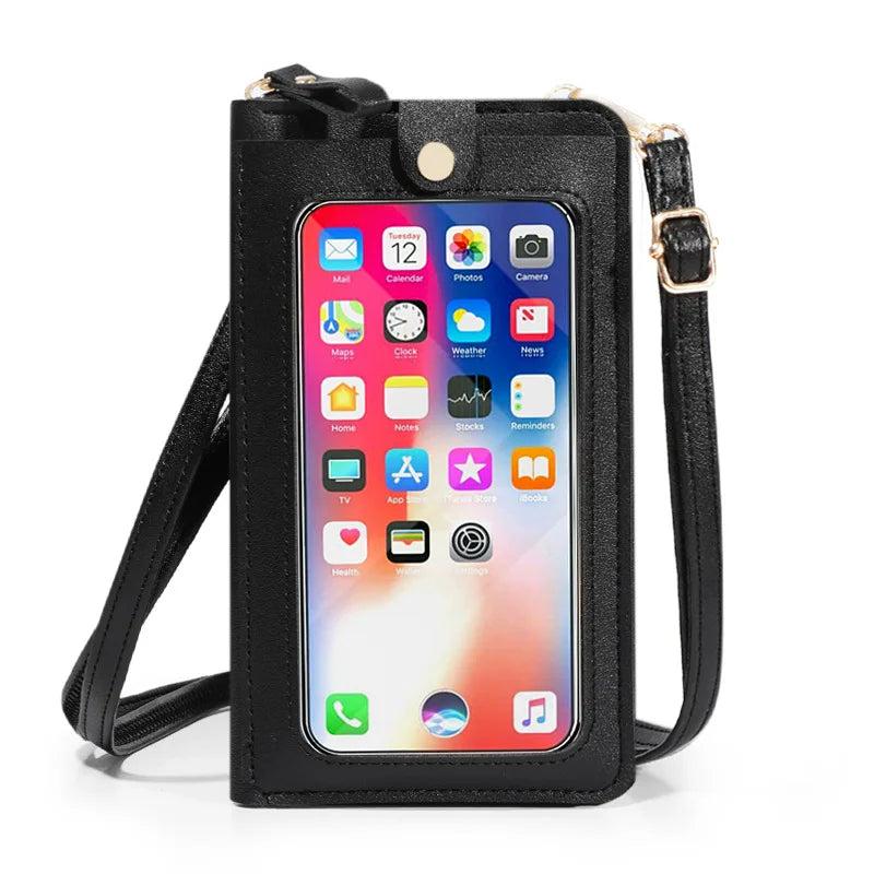 Multifunctional Messenger Bag with Transparent Touch Screen for Mobile Phones