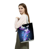 Butterfly Printed Handbag Animal Portable High Capacity Foldable Shopping Bag