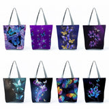 Butterfly Printed Handbag Animal Portable High Capacity Foldable Shopping Bag