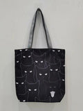 Cat Print Shopper Bag High Capacity Cartoon Handbag Reusable Shoulder Bags