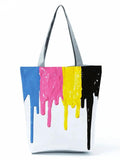 Printed Handbag Bright Colors Eco Reusable Tote Women Shoulder Bag