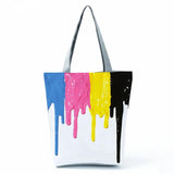 Printed Handbag Bright Colors Eco Reusable Tote Women Shoulder Bag