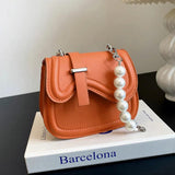Pearls Crossbody Messenger Handbags Small Shoulder Bag