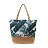 Floral Print Canvas Shoulder Bag for Women Big Size