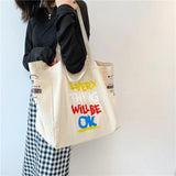 French Print Canvas Shoulder Bag Eco-Friendly Tote
