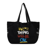 French Print Canvas Shoulder Bag Eco-Friendly Tote