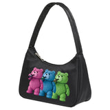 Bear Print Shoulder Bag for Women Totes Female Handbag