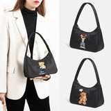 Bear Print Shoulder Bag for Women Totes Female Handbag