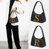 Golden Letters Print Tote Bag Chain Handbags Purse Totes