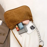 Corduroy Women Handbag Casual Shoulder Bag Zipper Clutch