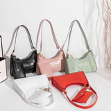 2Pcs Women Underarm Shoulder Bag Leather Totes Solid Messenger Bags
