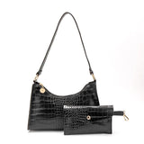 2Pcs Women Underarm Shoulder Bag Leather Totes Solid Messenger Bags