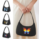 Women Underarm Bag Casual Clutch Handbag Retro Cosmetic Bag Butterfly Print