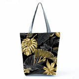 Leaf Print Tote Bag for Women - High Capacity Beach Handbag