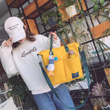 Canvas Handbags Shopping Bags for Women Tote Shoulder Bag Large Capacity