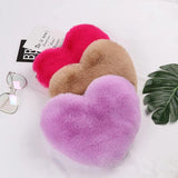 Heart-Shaped Crossbody Bag Faux Fur Shoulder Messenger Small Chain Handbag