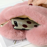 Heart Shaped Chain Messenger Bag Plush Love Shoulder Crossbody Lady Handbag