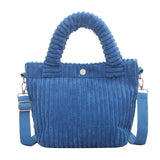 Versatile Corduroy Women's Bucket Bag Crossbody Nylon Button Shoulder Bags