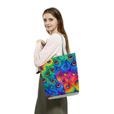 Feather Print Shoulder Bag for Women High Capacity Office Tote